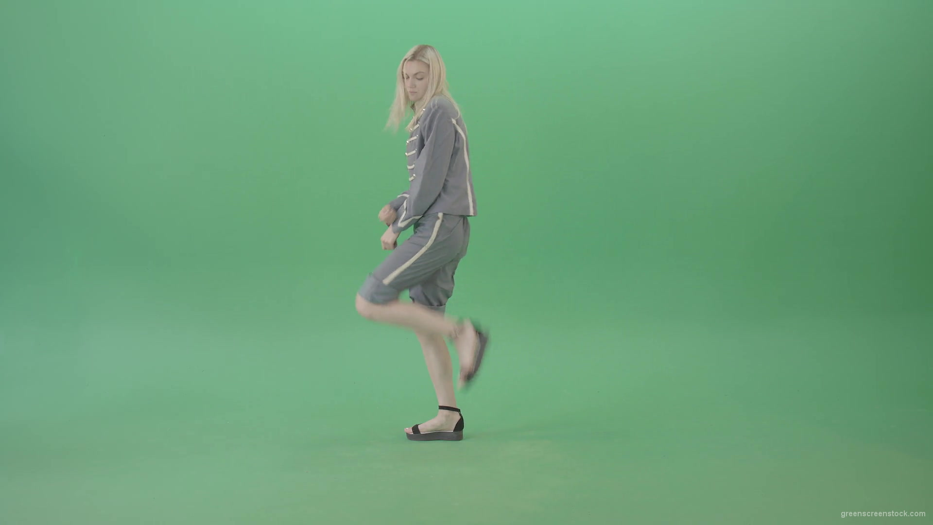 Techno-rave-blonde-girl-dancing-house-chill-isolated-on-green-screen-4K-Video-Footage-1920_005 Green Screen Stock
